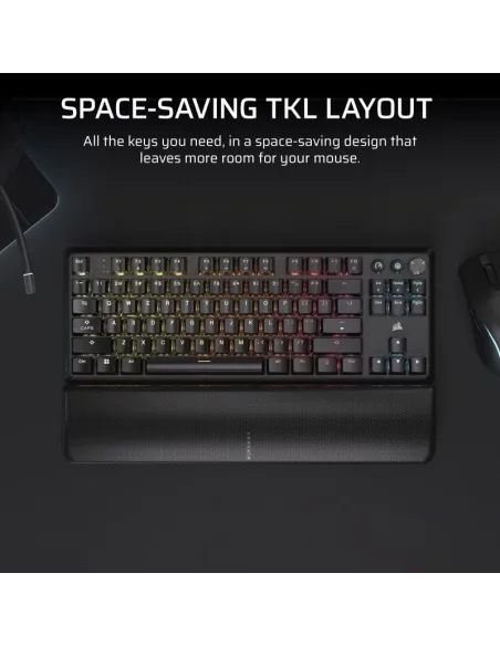 Corsair K70 CORE TKL RGB CH-914901E-ES Teclado Mecánico Gaming Negro