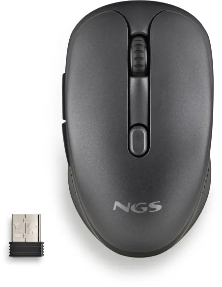 NGS Evo Rust Black Ratón Inalámbrico Recargable Teclas Silenciosas 1600DPI