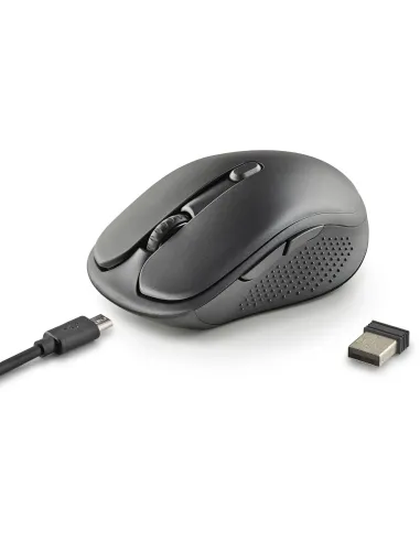 NGS Evo Rust Black Ratón Inalámbrico Recargable Teclas Silenciosas 1600DPI