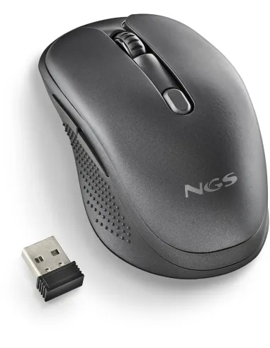 NGS Evo Rust Black Ratón Inalámbrico Recargable Teclas Silenciosas 1600DPI