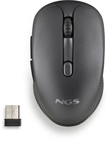 NGS Evo Rust Black Ratón Inalámbrico Recargable Teclas Silenciosas 1600DPI