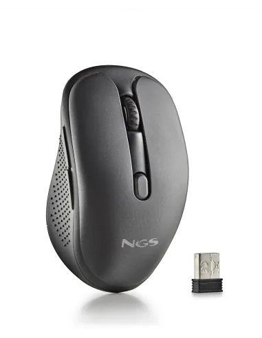 NGS Evo Rust Black Ratón Inalámbrico Recargable Teclas Silenciosas 1600DPI