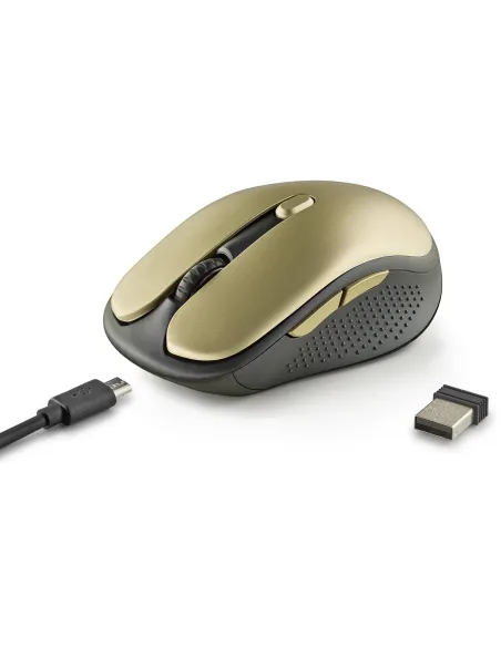 NGS Evo Rust Gold Ratón Inalámbrico Recargable 1600DPI Teclas Silenciosas