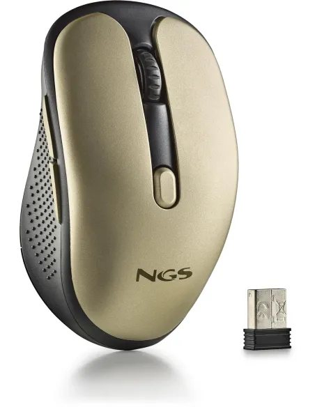 NGS Evo Rust Gold Ratón Inalámbrico Recargable 1600DPI Teclas Silenciosas