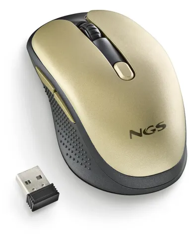 NGS Evo Rust Gold Ratón Inalámbrico Recargable 1600DPI Teclas Silenciosas