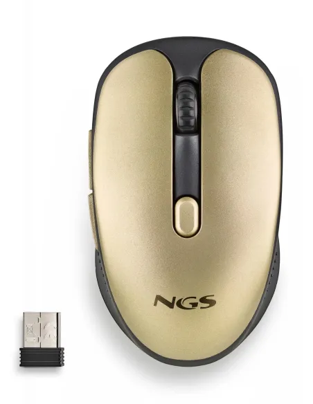 NGS Evo Rust Gold Ratón Inalámbrico Recargable 1600DPI Teclas Silenciosas