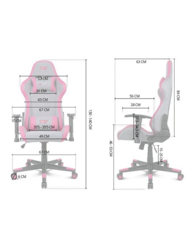 Drift DR90 Pro Silla Gaming Gris/Rosa