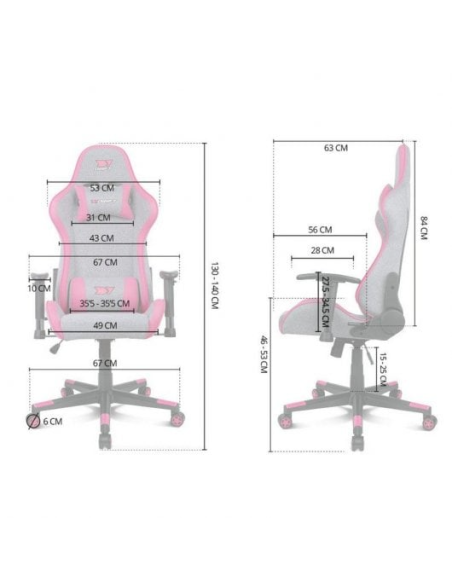Drift DR90 Pro Silla Gaming Gris/Rosa