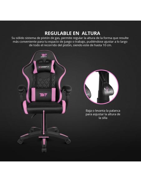 DRIFT DR35 Silla Gaming Negra/Rosa Fucsia