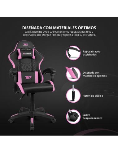 DRIFT DR35 Silla Gaming Negra/Rosa Fucsia