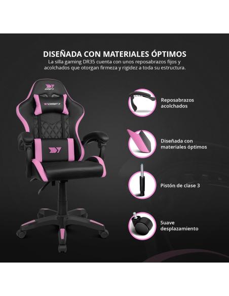 DRIFT DR35 Silla Gaming Negra/Rosa Fucsia