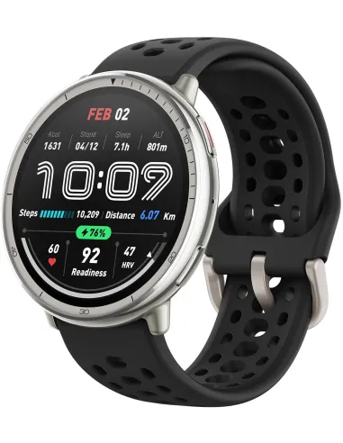 Amazfit Active 2 R W2437GL7N Smartwatch 1,32" 2,000nits Mapas Offline Plata Correa Negra