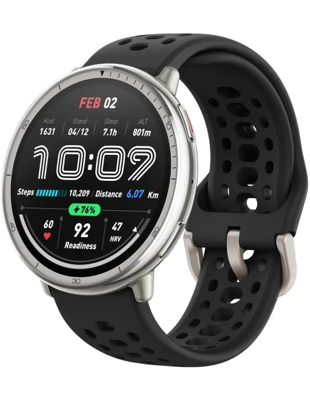 Amazfit Active 2 R W2437GL7N Smartwatch 1,32" 2,000nits Mapas Offline Plata Correa Negra