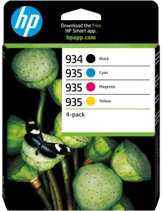 HP 934 6ZC72AE Cartuchos de Tinta Original Negro/Amarillo/Cian/Magenta-1354570