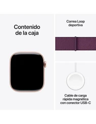 Apple Watch Series 10 MWWV3QL/A GPS 46mm Caja Aluminio Oro Rosa con Correa Loop Deportiva Ciruela