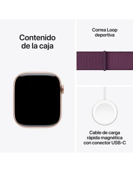 Apple Watch Series 10 MWWV3QL/A GPS 46mm Caja Aluminio Oro Rosa con Correa Loop Deportiva Ciruela