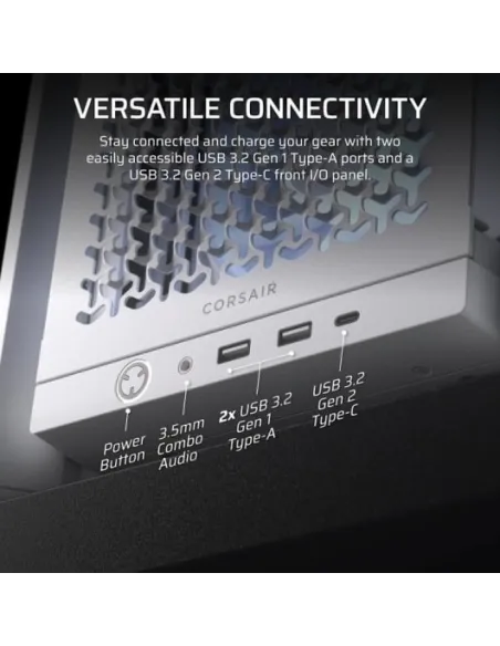 Corsair FRAME 4000D RS Cristal Templado USB 3.2 Blanca