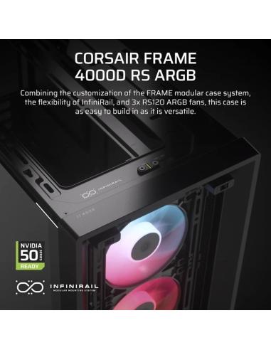 Corsair FRAME 4000D RS Cristal Templado USB 3.2 Negra