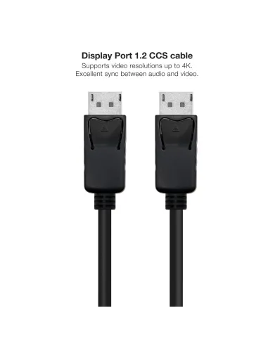 Nanocable 10.15.2702 Cable Displayport v1.2 Macho a Macho 2M Negro