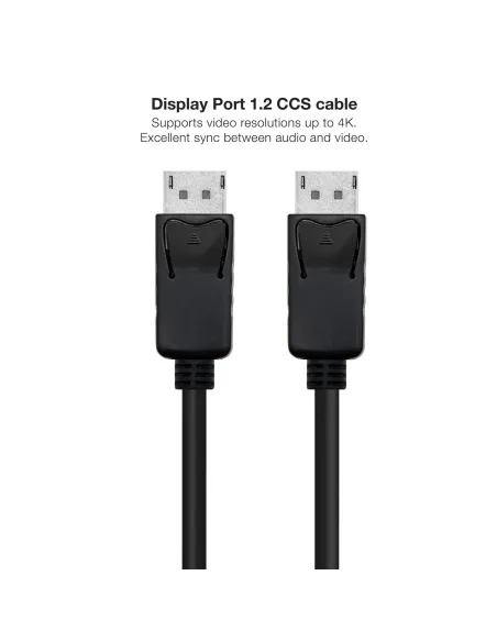 Nanocable 10.15.2702 Cable Displayport v1.2 Macho a Macho 2M Negro