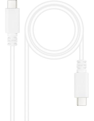 Nanocable 10.01.2301-W Cable USB-C/USB-C 1m Blanco