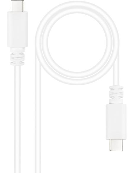 Nanocable 10.01.2301-W Cable USB-C/USB-C 1m Blanco