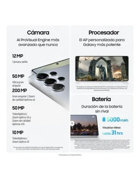 Samsung Galaxy S25 Ultra 12/256GB Titanio Negro Smartphone con IA