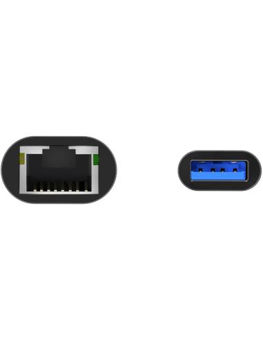 Aisens A106-0708 Conversor USB 3.0 a Ethernet Gigabit 10/100/1000 Mbps 15cm Gris