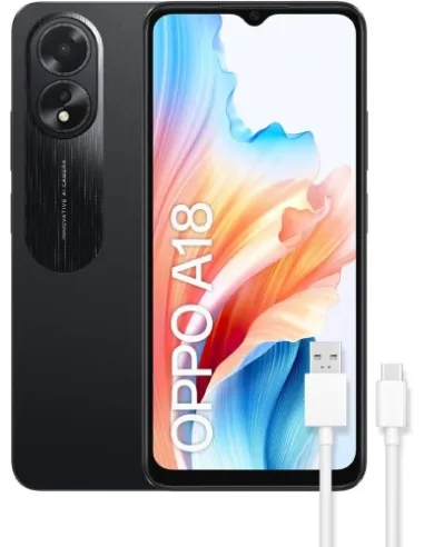 Oppo A18 4/128GB Negro con Cable USB