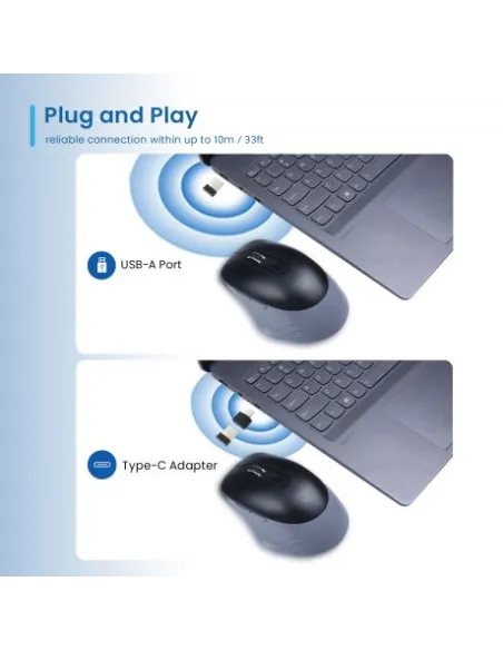 Ewent EW3243 Ratón Inalámbrico USB-A Negro