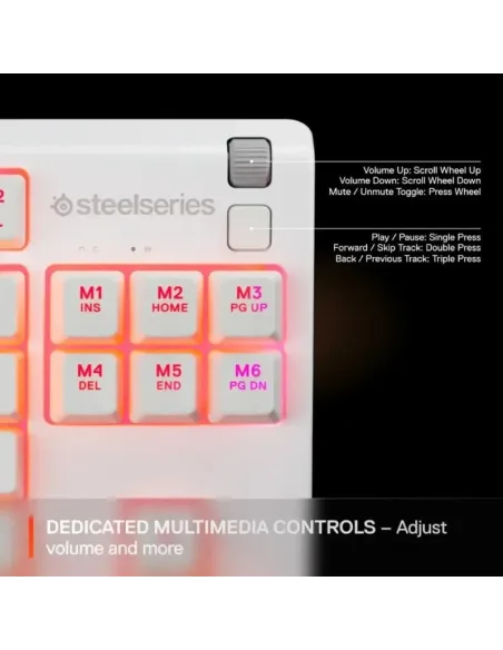 SteelSeries Apex 3 TKL Teclado Gaming RGB Blanco USA