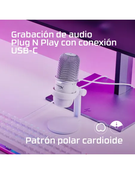 HyperX SoloCast 519T2AA Micrófono USB Blanco
