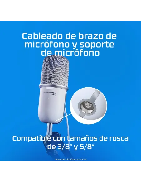 HyperX SoloCast 519T2AA Micrófono USB Blanco