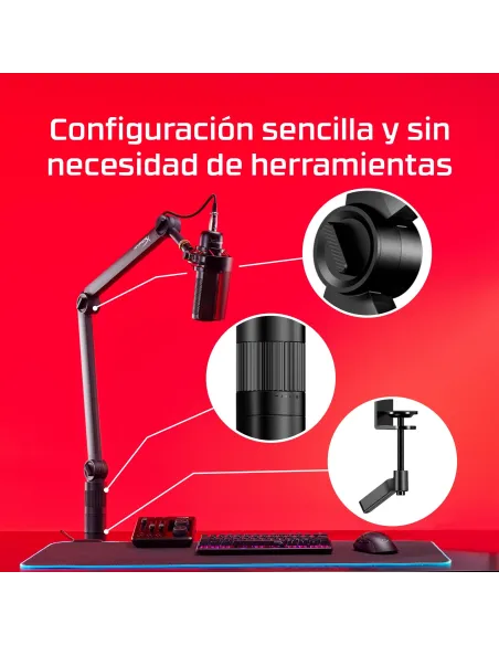 HyperX Caster 786H6AA Soporte para Micrófono Negro