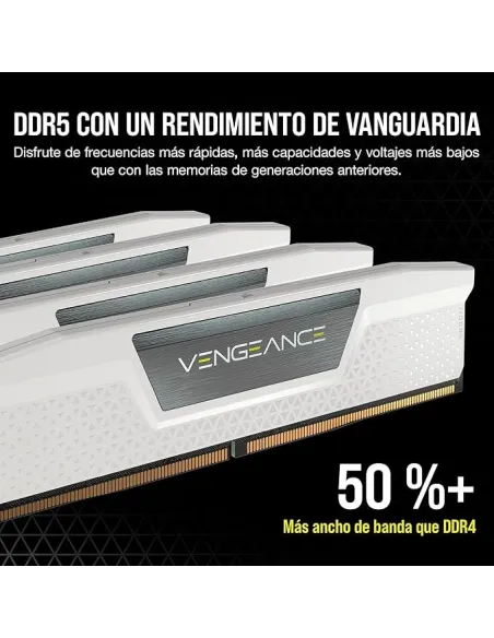 Corsair Vengeance CMK32GX5M2B6400Z32W DDR5 6400MHz 32GB (2x16GB) CL32 Intel XMP 3.0 y AMD EXPO Blanca