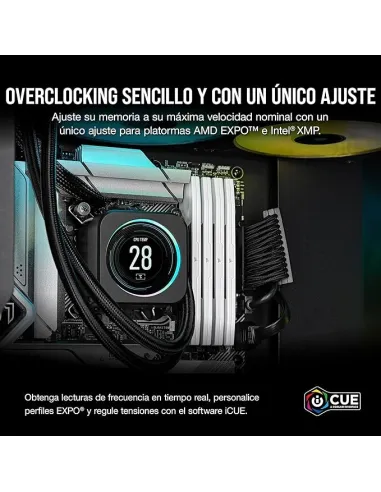 Corsair Vengeance CMK32GX5M2B6400Z32W DDR5 6400MHz 32GB (2x16GB) CL32 Intel XMP 3.0 y AMD EXPO Blanca