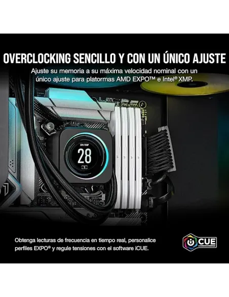 Corsair Vengeance CMK32GX5M2B6400Z32W DDR5 6400MHz 32GB (2x16GB) CL32 Intel XMP 3.0 y AMD EXPO Blanca