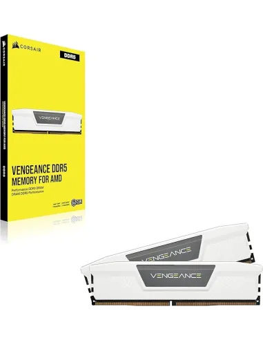 Corsair Vengeance CMK32GX5M2B6400Z32W DDR5 6400MHz 32GB (2x16GB) CL32 Intel XMP 3.0 y AMD EXPO Blanca