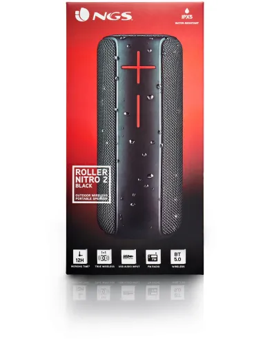 NGS Roller Nitro 2 Black Altavoz Portátil Bluetooth Negro