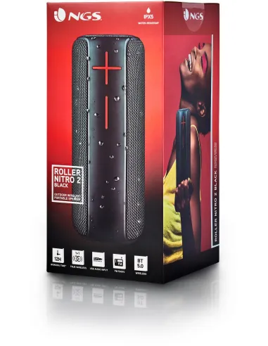 NGS Roller Nitro 2 Black Altavoz Portátil Bluetooth Negro