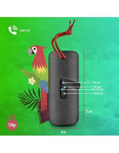 NGS Roller Nitro 2 Black Altavoz Portátil Bluetooth Negro