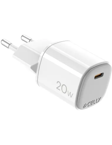 Celly Gan UPTC1USBC20WWH Cargador 20W Blanco
