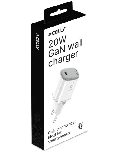 Celly Gan UPTC1USBC20WWH Cargador 20W Blanco