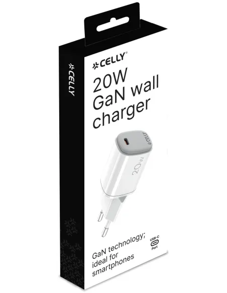 Celly Gan UPTC1USBC20WWH Cargador 20W Blanco