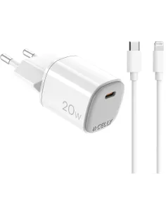 Celly Gan UPTC1USBC20WCTL Cargador 20w Blanco-AATCAT0445