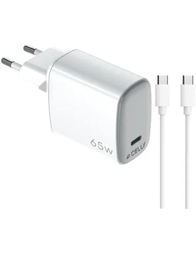 Celly Gan UPTC1USBC65WCTC Cargador 65W Blanco