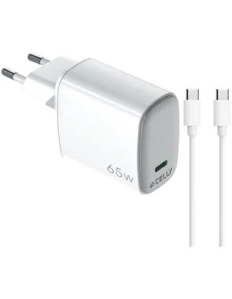 Celly Gan UPTC1USBC65WCTC Cargador 65W Blanco