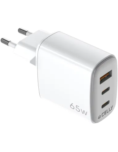 Celly UPTC1USB2USBC65 Cargador USB-C/USB-A Blanco
