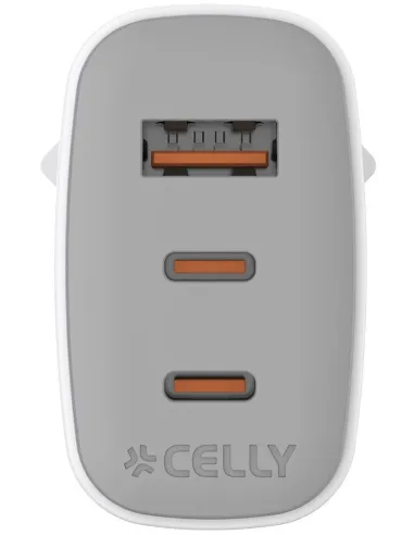 Celly UPTC1USB2USBC65 Cargador USB-C/USB-A Blanco