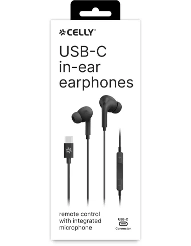 Celly UP1200TYPECBK Auriculares Usb-C Negro